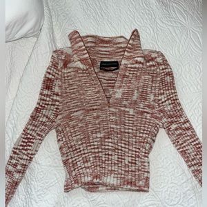 Urban outfitters cropped quarter zip; xsmall